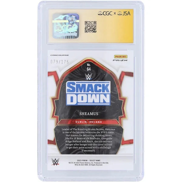 Sheamus Signed 2023 Panini Select Red Prizm #64 | CGC 9