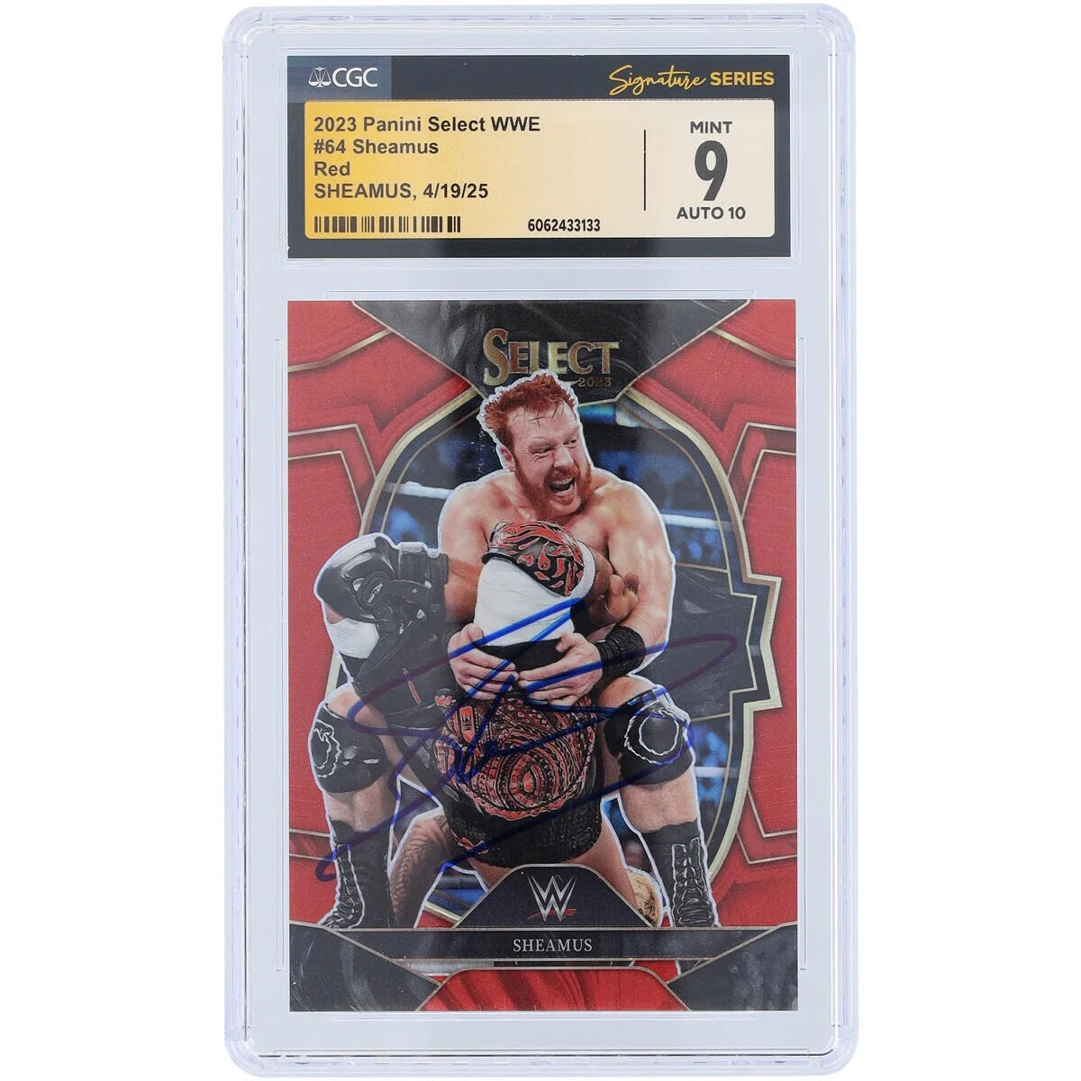 Sheamus Signed 2023 Panini Select Red Prizm #64 | CGC 9