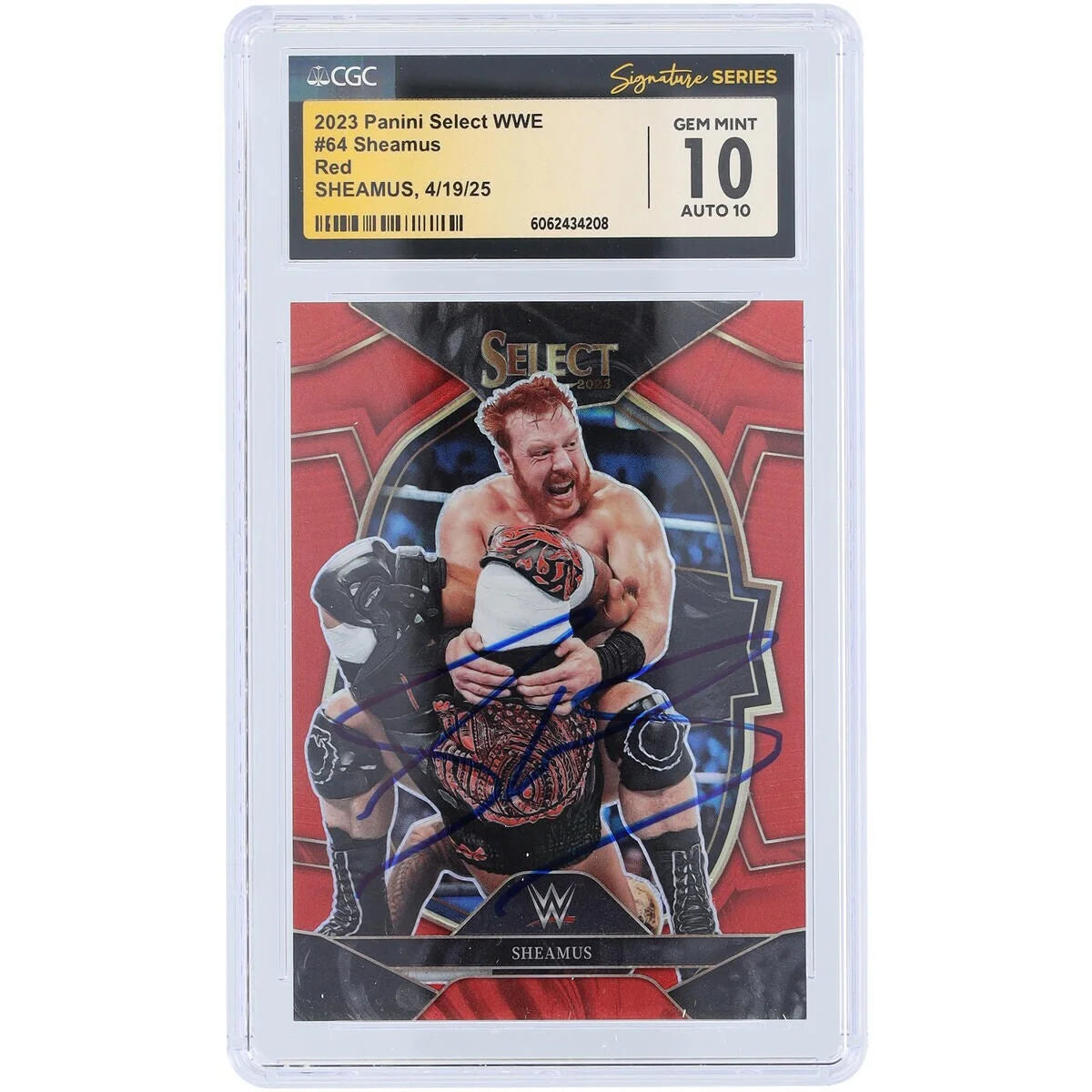Sheamus Signed 2023 Panini Select Red Prizm #64 | CGC 10/10