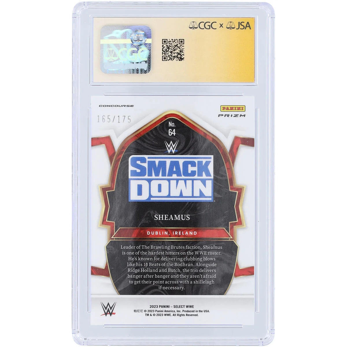 Sheamus Signed 2023 Panini Select Red Prizm #64 | CGC 10/10