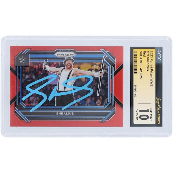 Sheamus Signed 2023 Panini Prizm Red Prizm Card #89 #/299 | CGC 10