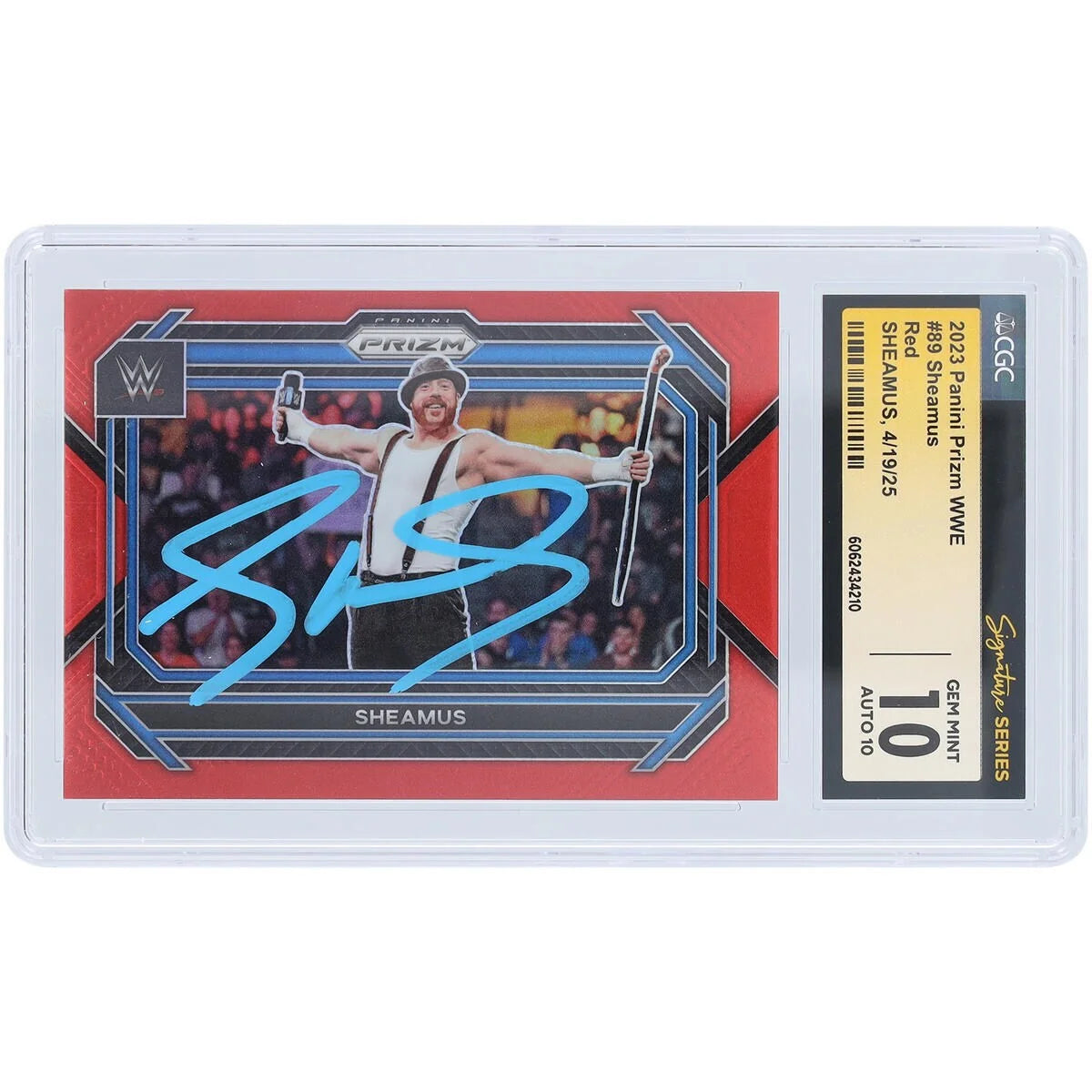 Sheamus Signed 2023 Panini Prizm Red Prizm Card #89 #/299 | CGC 10