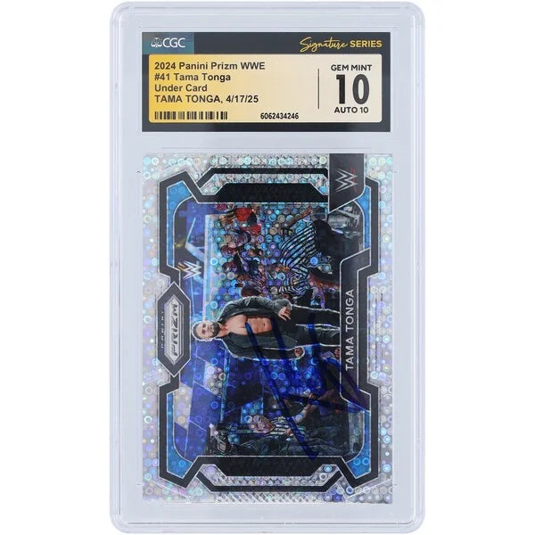 Tama Tonga Signed 2024 Panini Prizm Under Card #41 | CGC 10