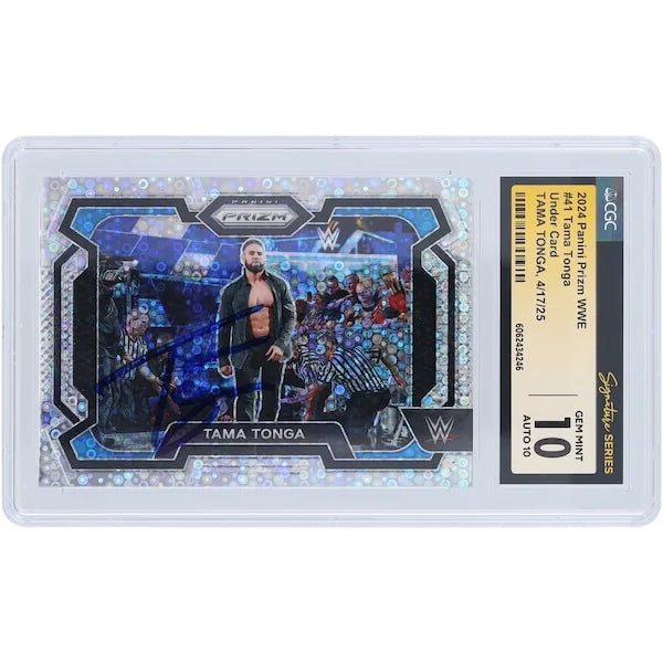 Tama Tonga Signed 2024 Panini Prizm Under Card #41 | CGC 10