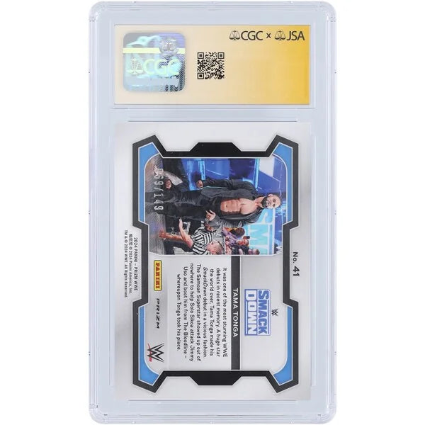Tama Tonga Signed 2024 Panini Prizm Purple #41 | CGC 10/10