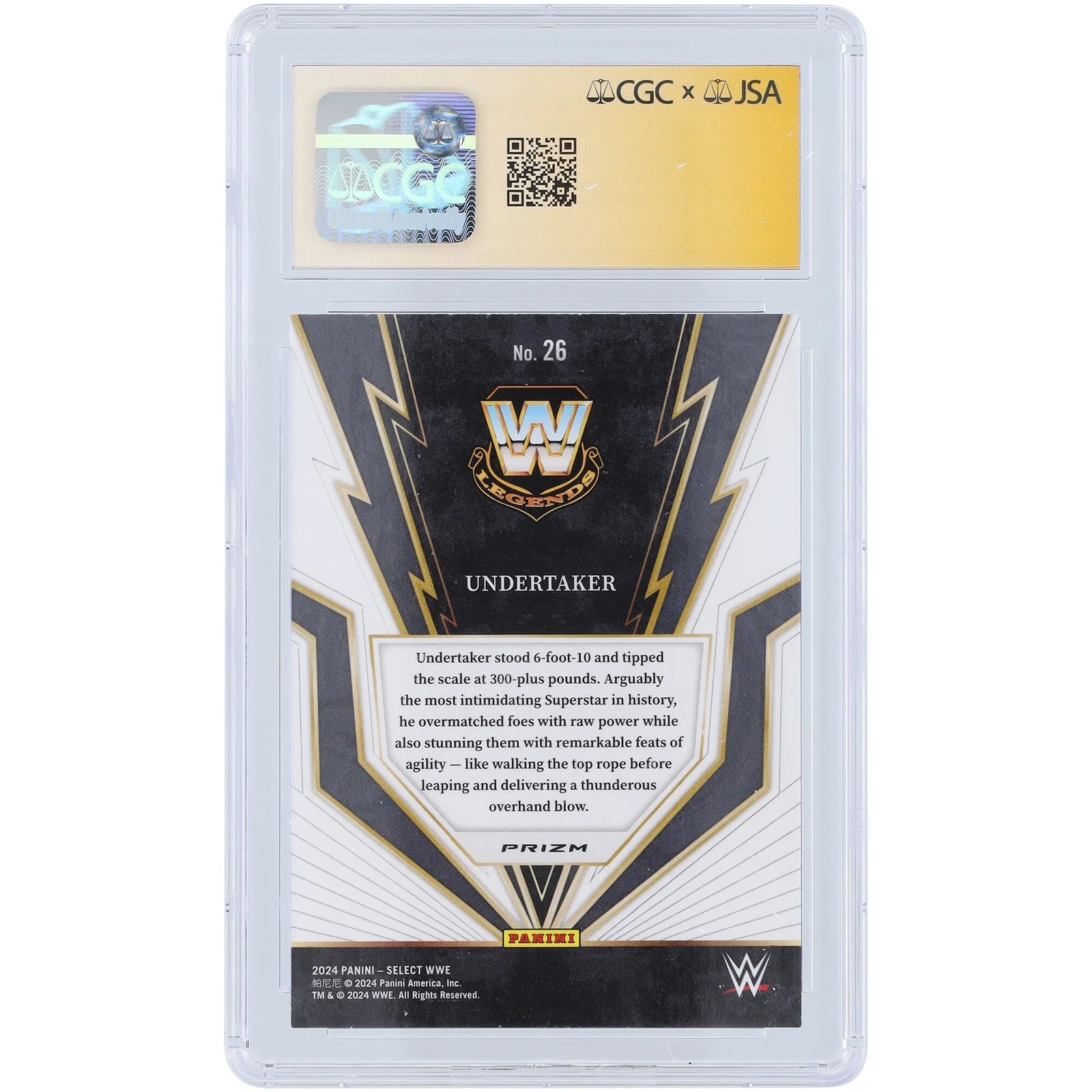 The Undertaker Signed 2024 Panini Select Turbo Charged Purple Ink #26 | CGC 9
