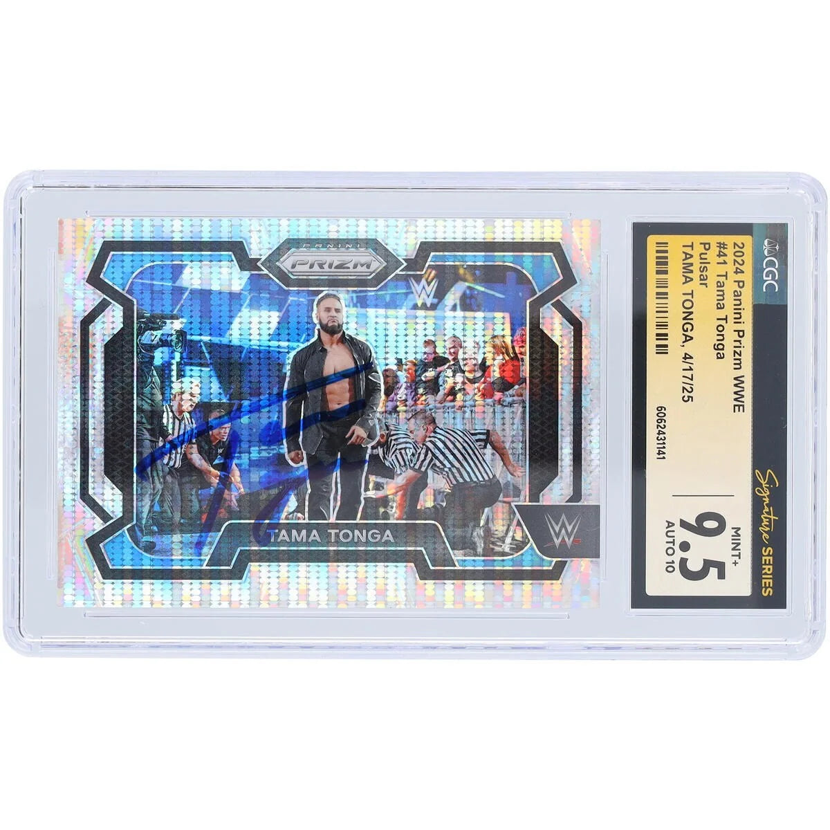 Tama Tonga Signed 2024 Panini Prizm Pulsar #41 | Graded 9.5