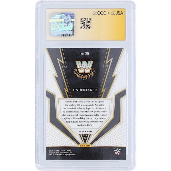 The Undertaker Signed 2024 Panini Select Turbo Charged Purple Ink #26 | CGC 9.5