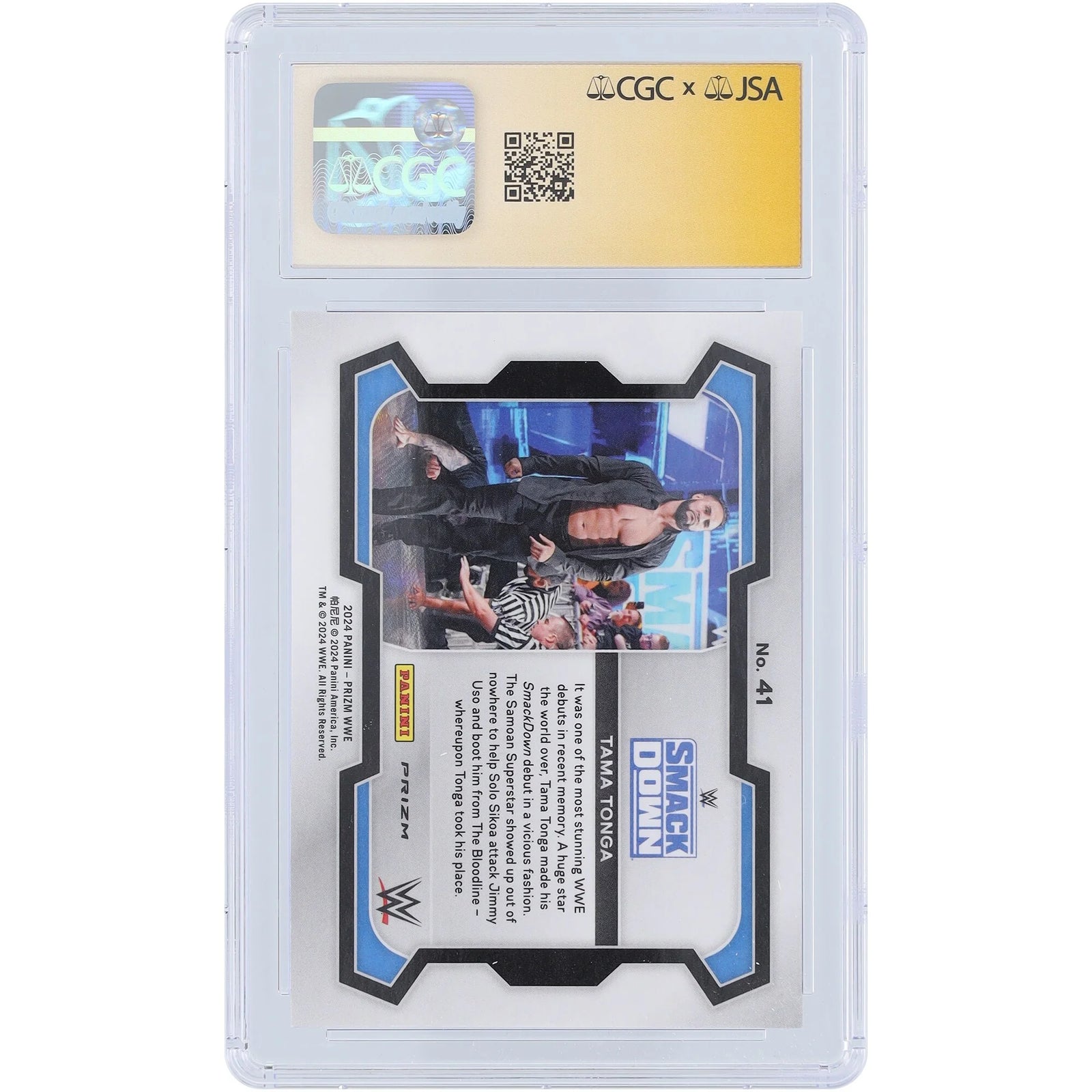 Tama Tonga Signed 2024 Panini Prizm Card #41 | CGC Authenticated