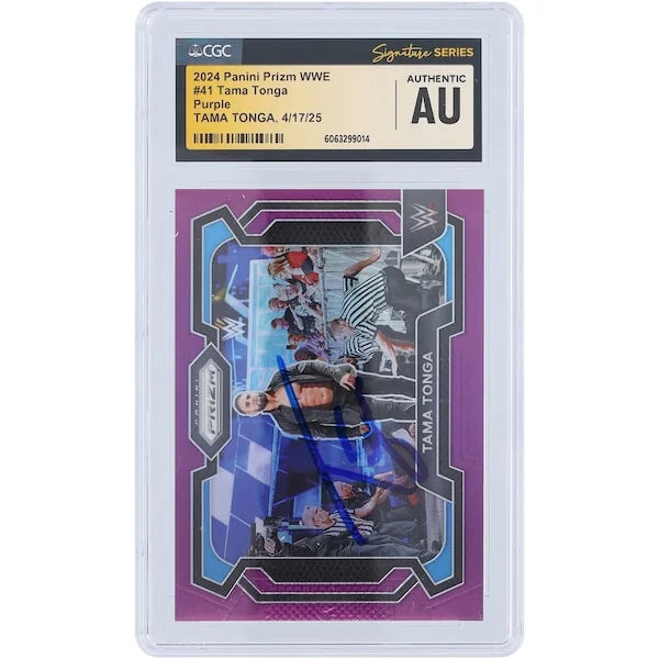 Tama Tonga Signed 2024 Panini Prizm Purple #41 | CGC Authenticated