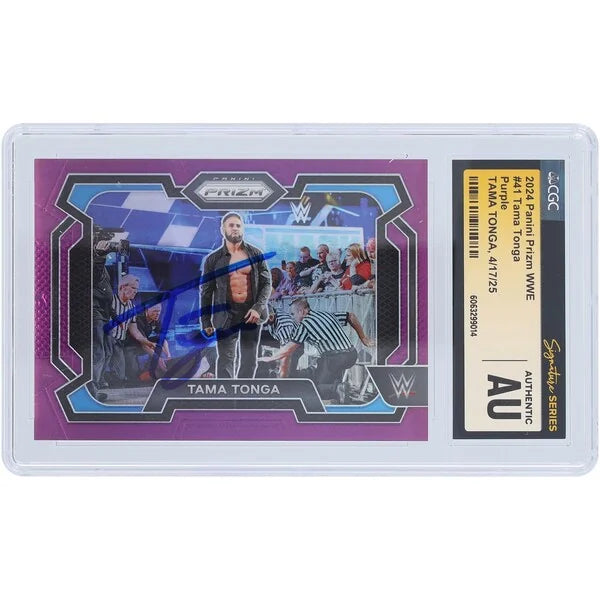 Tama Tonga Signed 2024 Panini Prizm Purple #41 | CGC Authenticated
