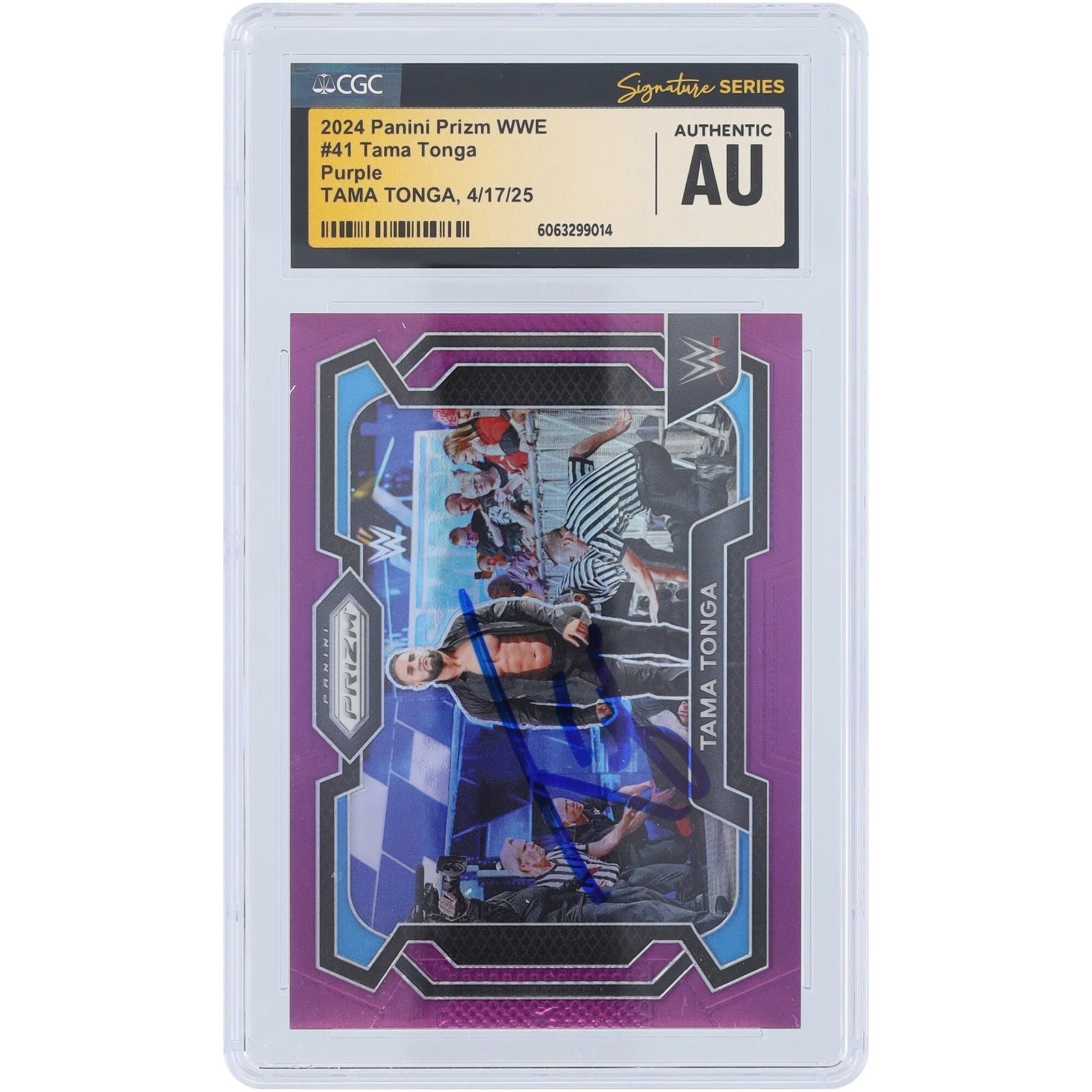 Tama Tonga Signed 2024 Panini Prizm Purple #41 | CGC Authenticated