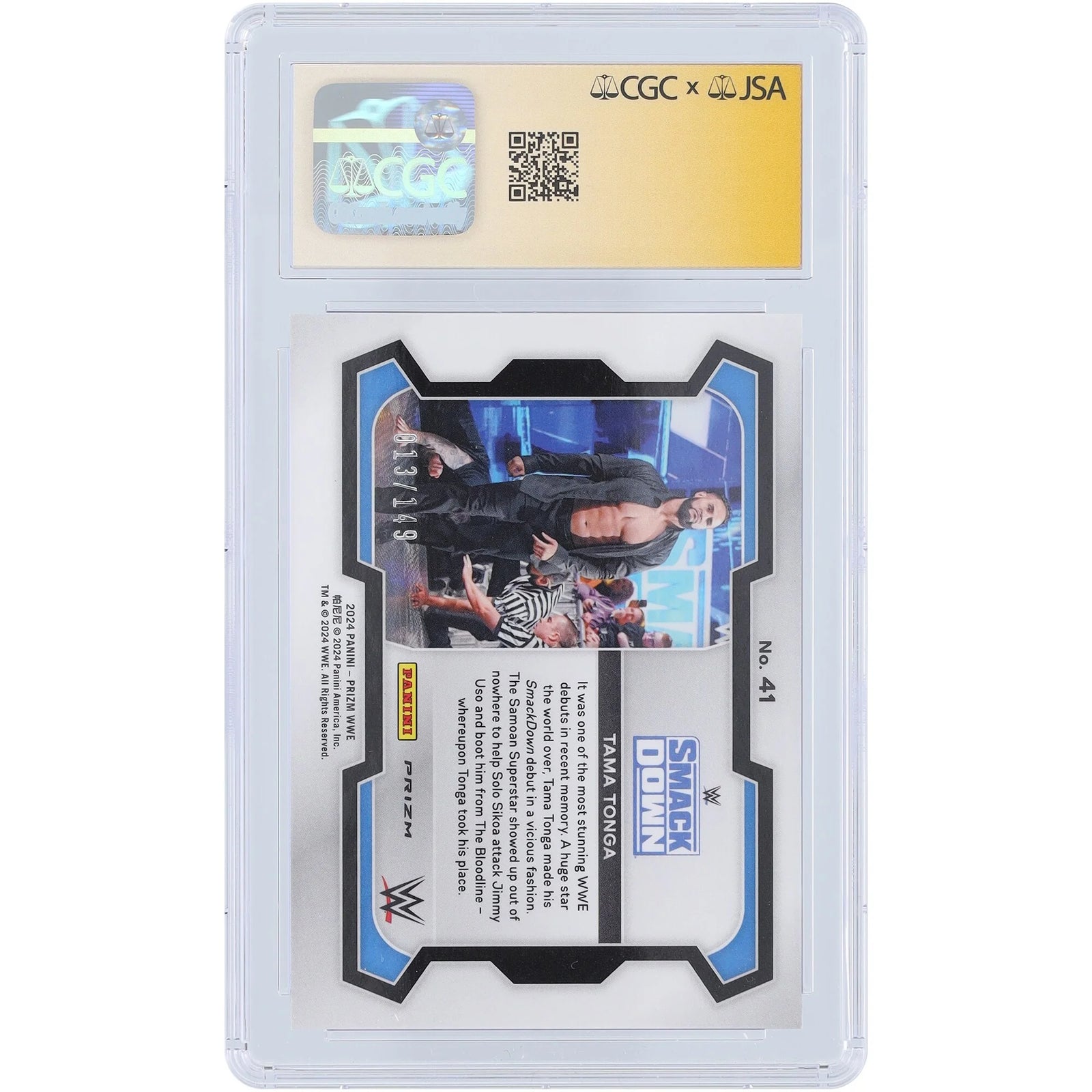 Tama Tonga Signed 2024 Panini Prizm Purple #41 | CGC Authenticated
