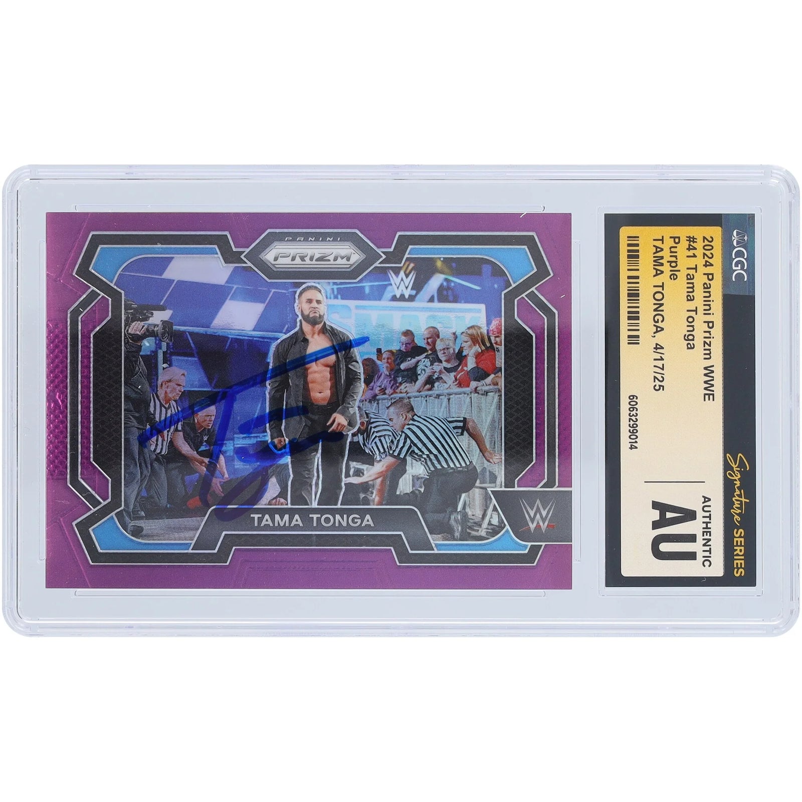 Tama Tonga Signed 2024 Panini Prizm Purple #41 | CGC Authenticated