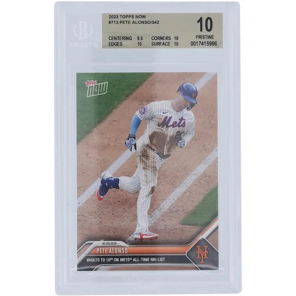 Pete Alonso 2023 Topps Now 10th All-Time Mets RBI #713 | BGS 10