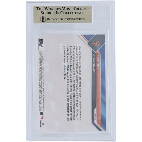 Pete Alonso 2023 Topps Now 10th All-Time Mets RBI #713 | BGS 10