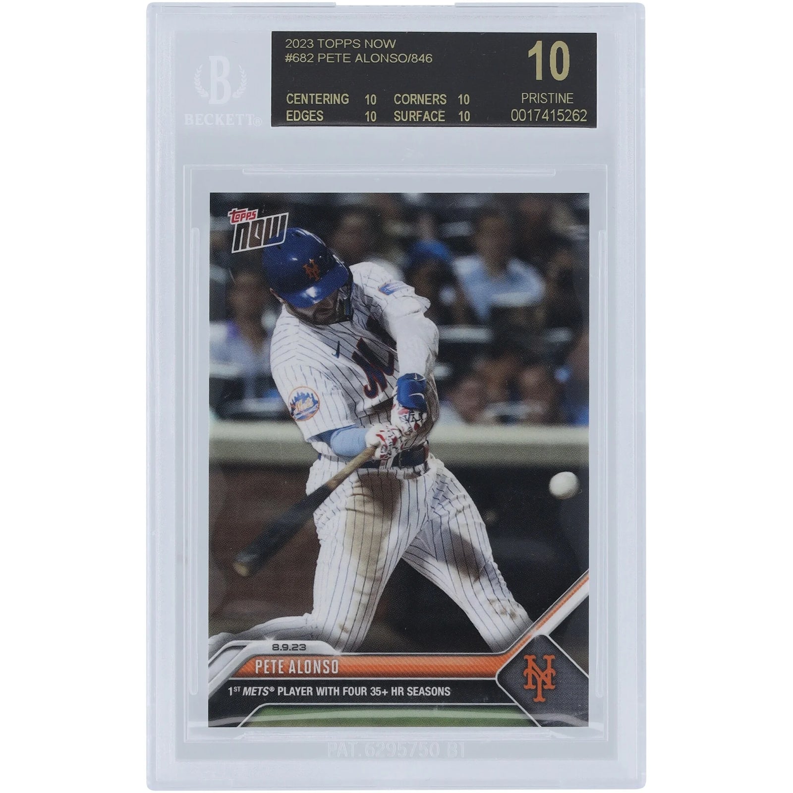Pete Alonso 2023 Topps Now #682 Black Label | BGS 10 Graded