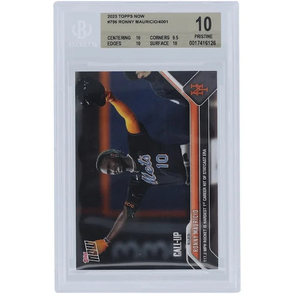 Ronny Mauricio Signed 2023 Topps Now Call-Up Hit #796 | BGS 10