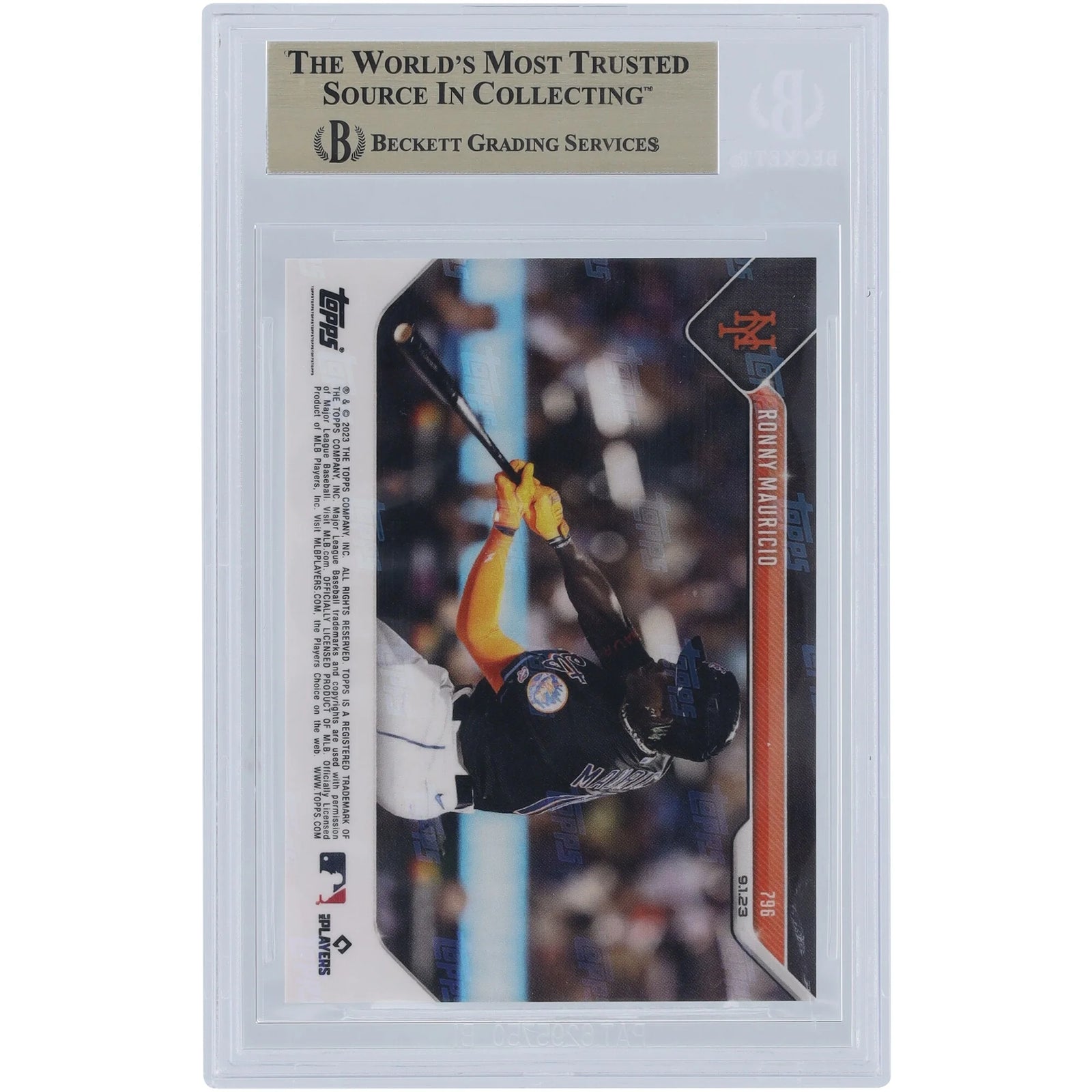 Ronny Mauricio 2023 Topps Now Call-Up Hit #796 Card | BGS 10