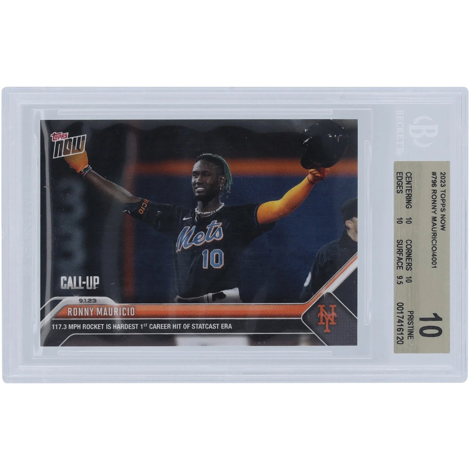 Ronny Mauricio 2023 Topps Now Call-Up Hit #796 Card | BGS 10