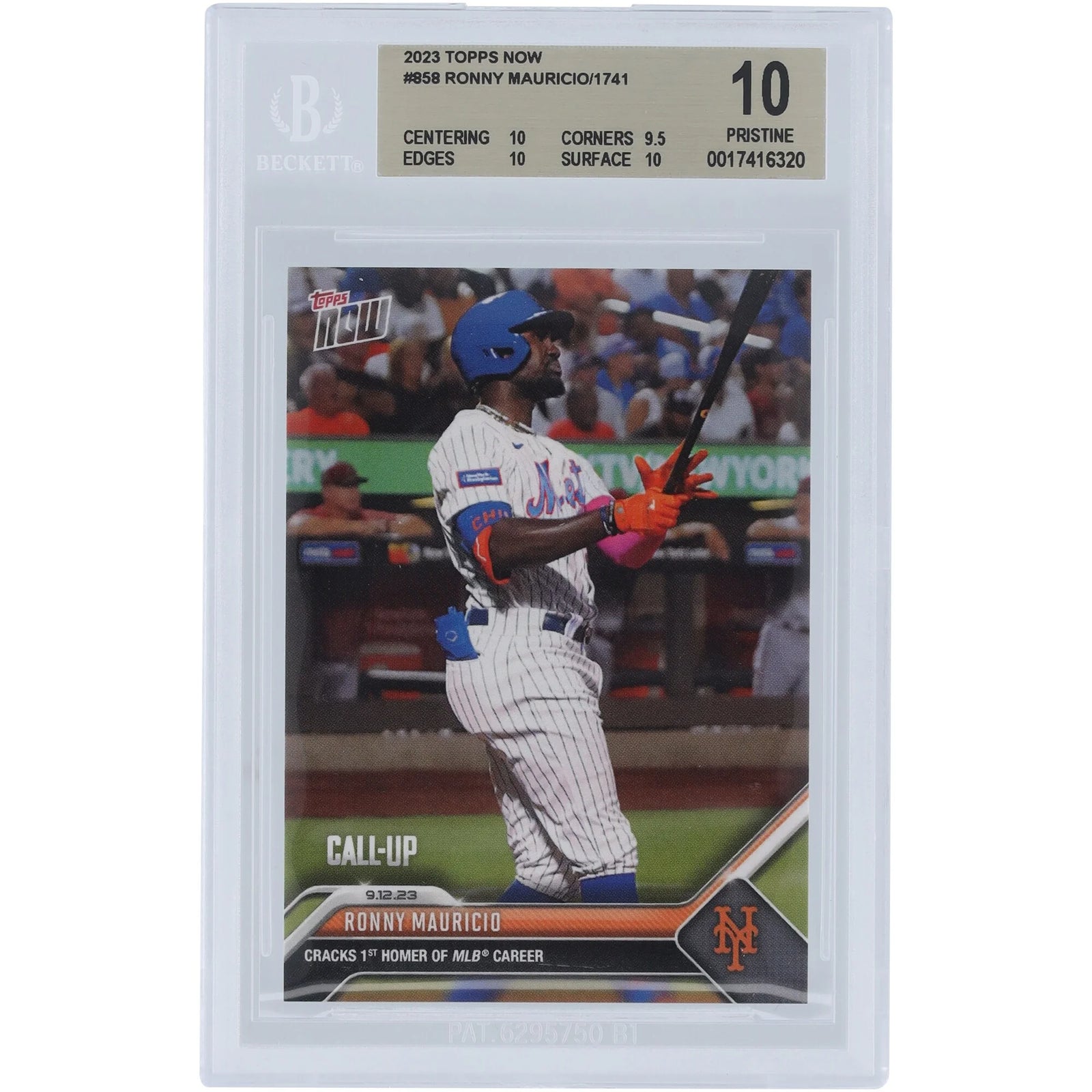 Ronny Mauricio 2023 Topps Now Call-Up #858 | BGS Graded 10