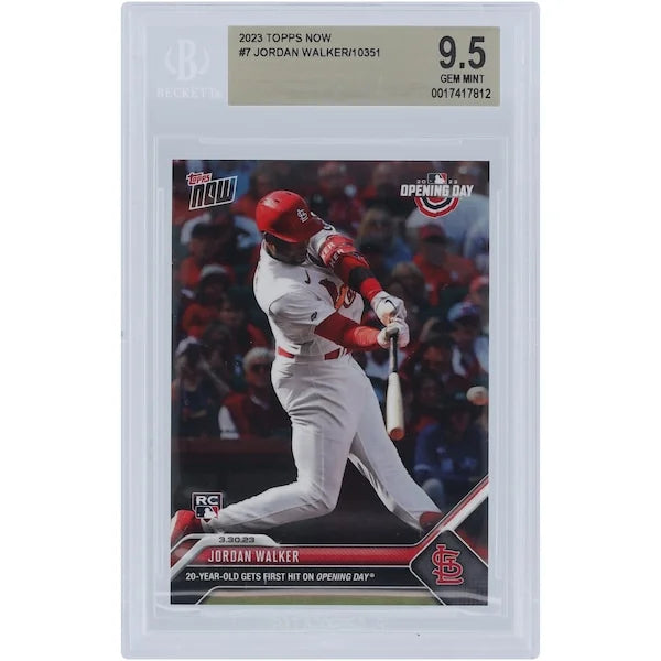 Jordan Walker 2023 Topps Now Opening Day Hit #7 Rookie Card | BGS 9.5