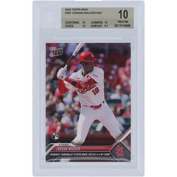 Jordan Walker 2023 Topps Now #787 Youngest Cardinals 4-Hit Game | BGS 10 Rookie Card