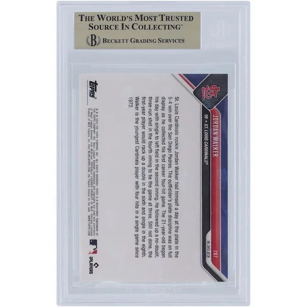 Jordan Walker 2023 Topps Now #787 Youngest Cardinals 4-Hit Game | BGS 10 Rookie Card