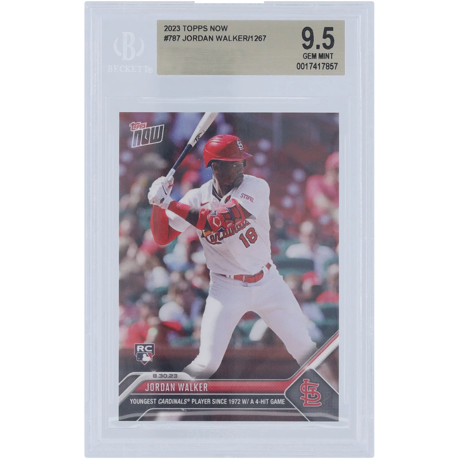 Jordan Walker 2023 Topps Now Rookie #787 Card | BGS 9.5