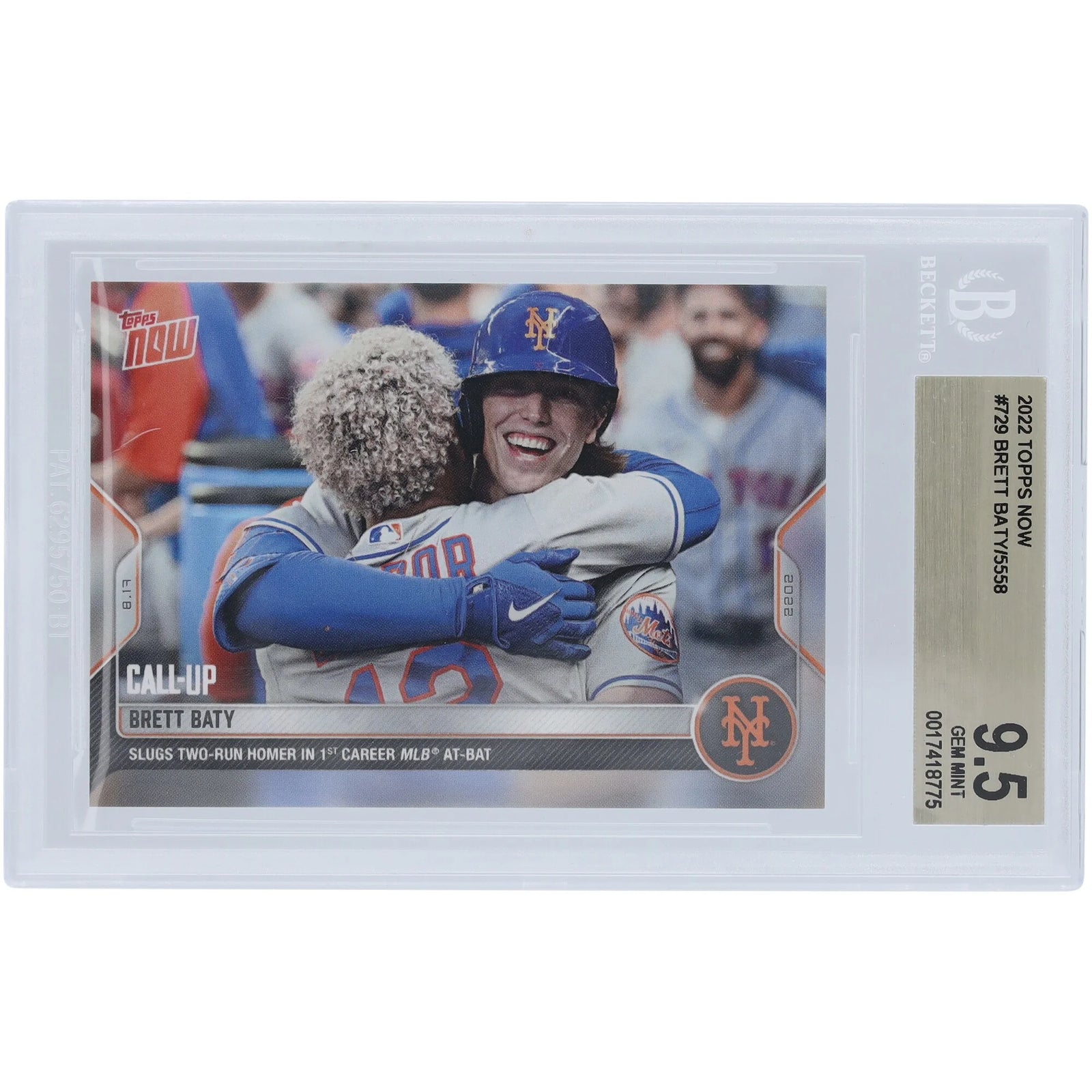 Brett Baty 2022 Topps Now #729 Rookie Card | BGS 9.5