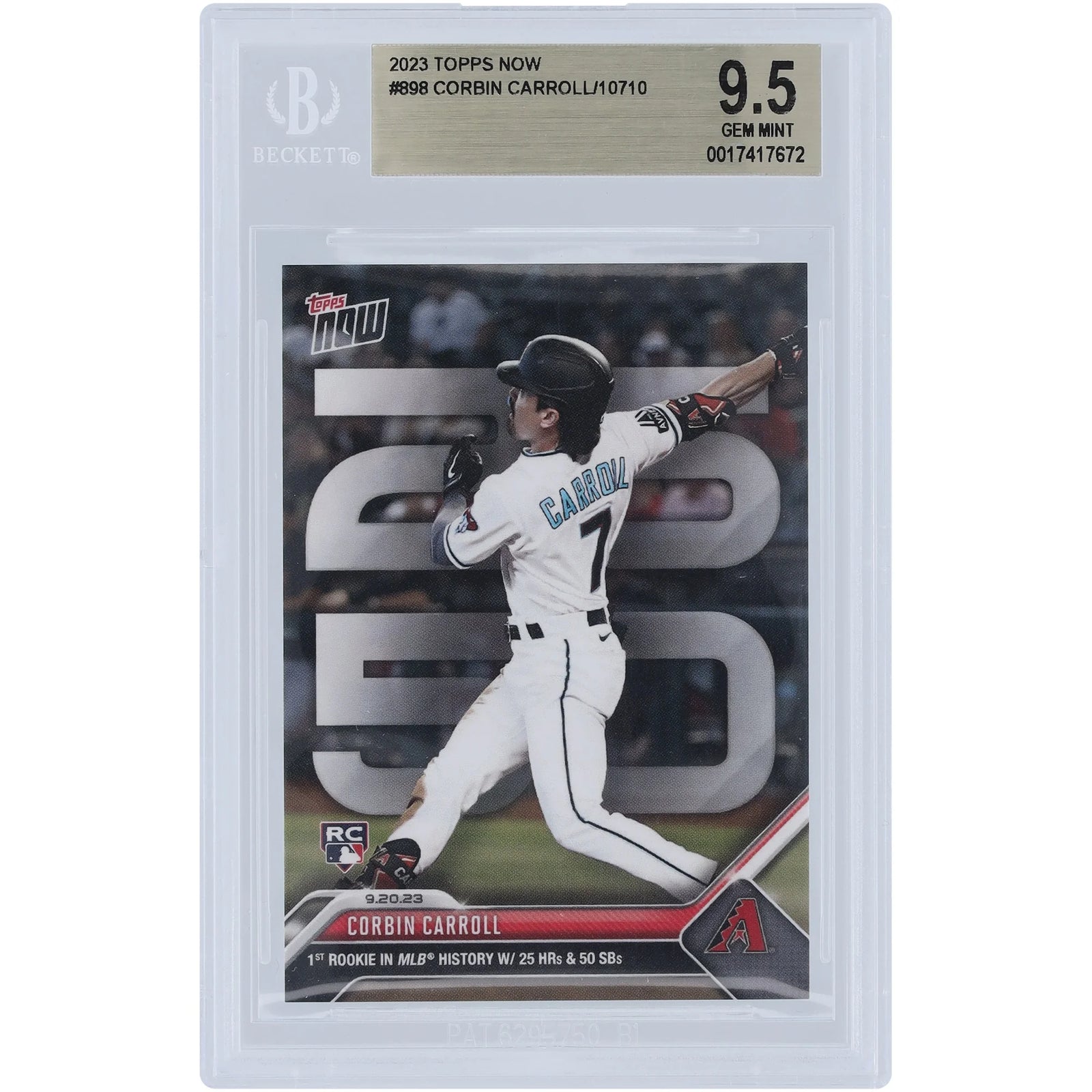 Corbin Carroll 2023 Topps Now Rookie Card #898 | BGS 9.5