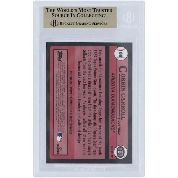 Corbin Carroll Signed 2023 Topps Throwback Thursdays Rookie #108 Card | BGS 9.5