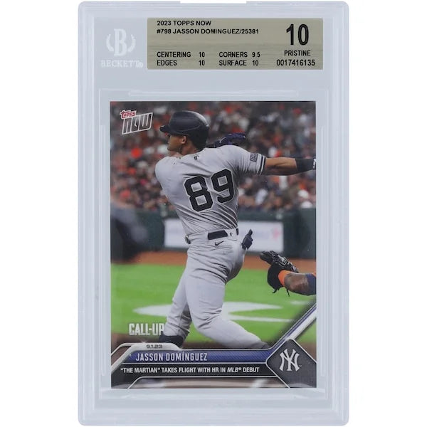 Jasson Dominguez Signed 2023 Topps Now #798 Rookie Card | BGS 10