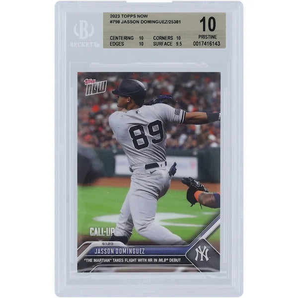 Jasson Dominguez 2023 Topps Now HR MLB Debut #798 Rookie Card | BGS 10