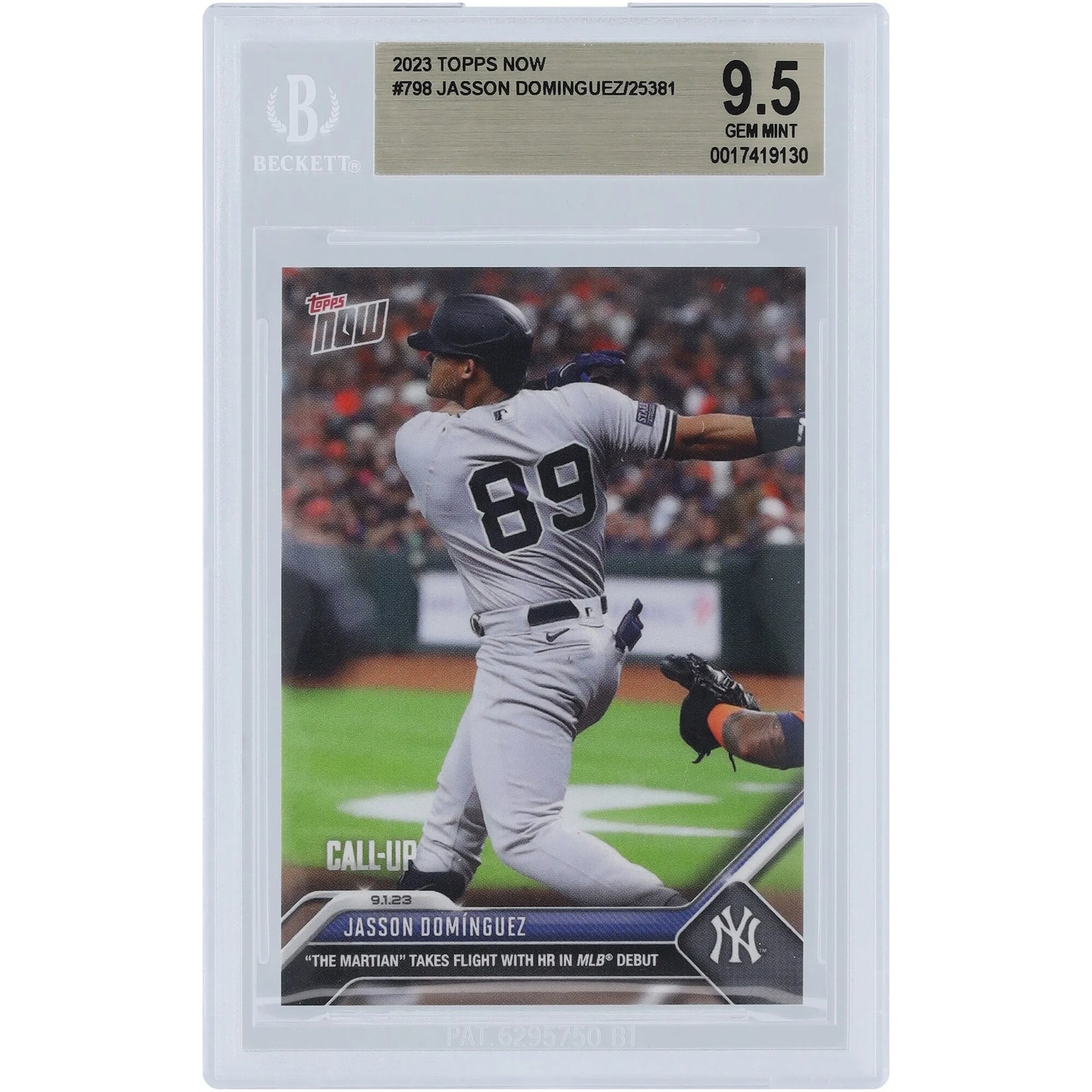 Jasson Dominguez 2023 Topps Now HR MLB Debut #798 | BGS 9.5 Rookie Card