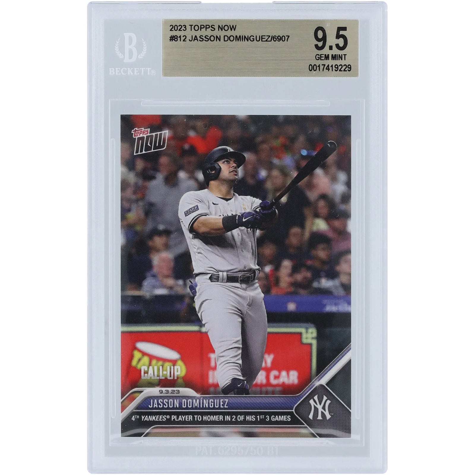 Jasson Dominguez 2023 Topps Now #812 Rookie Card | BGS 9.5