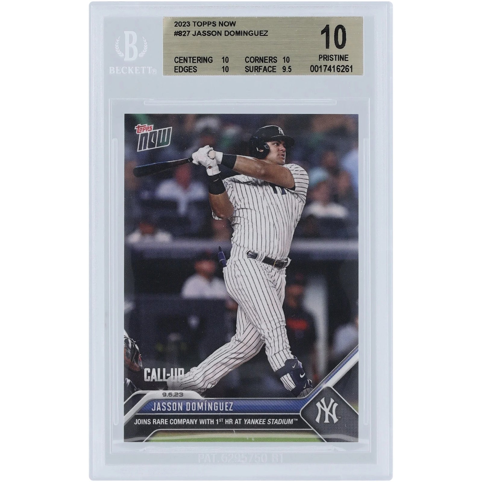 Jasson Dominguez 2023 Topps Now #827 1st HR | BGS 10 Rookie Card