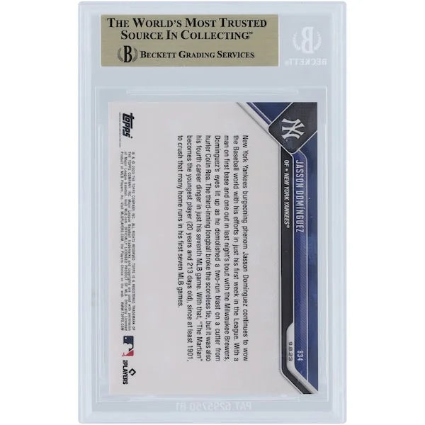 1901 Jasson Dominguez 2023 Topps Now Rookie #834 Card | BGS 10