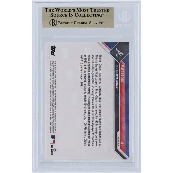 Matt Olson 2023 Topps Now #687 Card | BGS 9.5 Graded