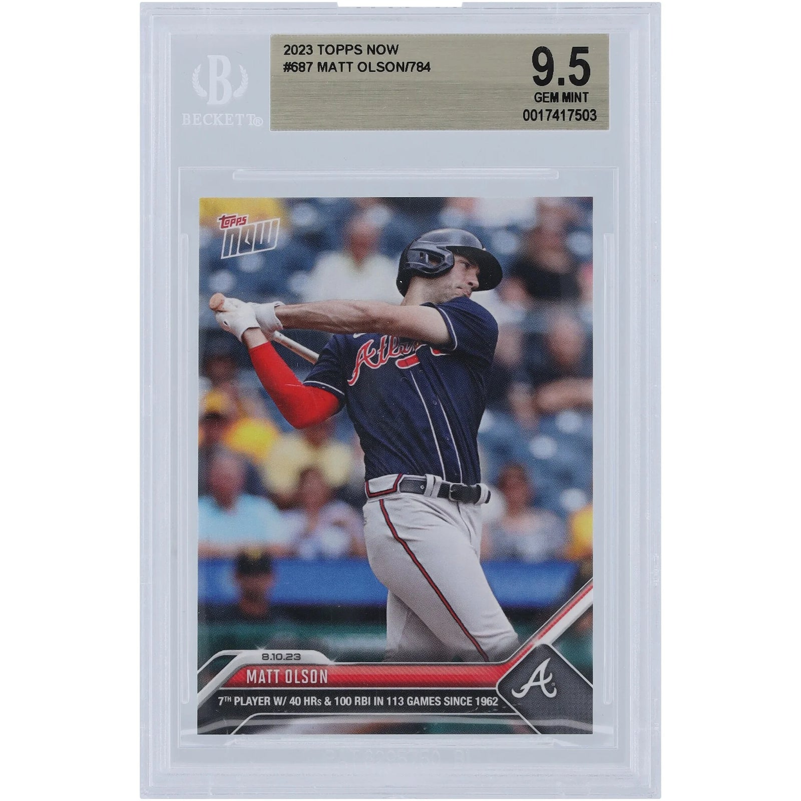 Matt Olson 2023 Topps Now #687 Card | BGS 9.5 Graded