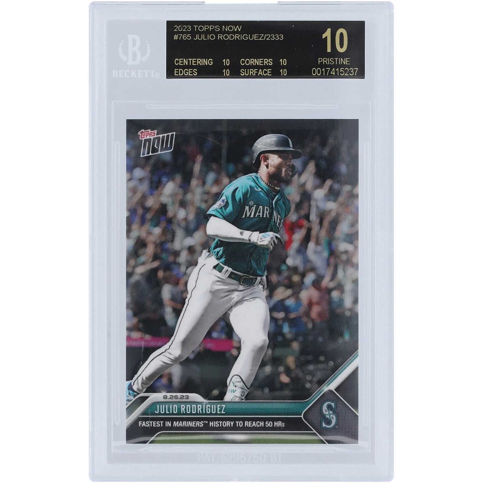 Julio Rodriguez 2023 Topps Now 50 Home Runs #765 Card | BGS 10 Black Label