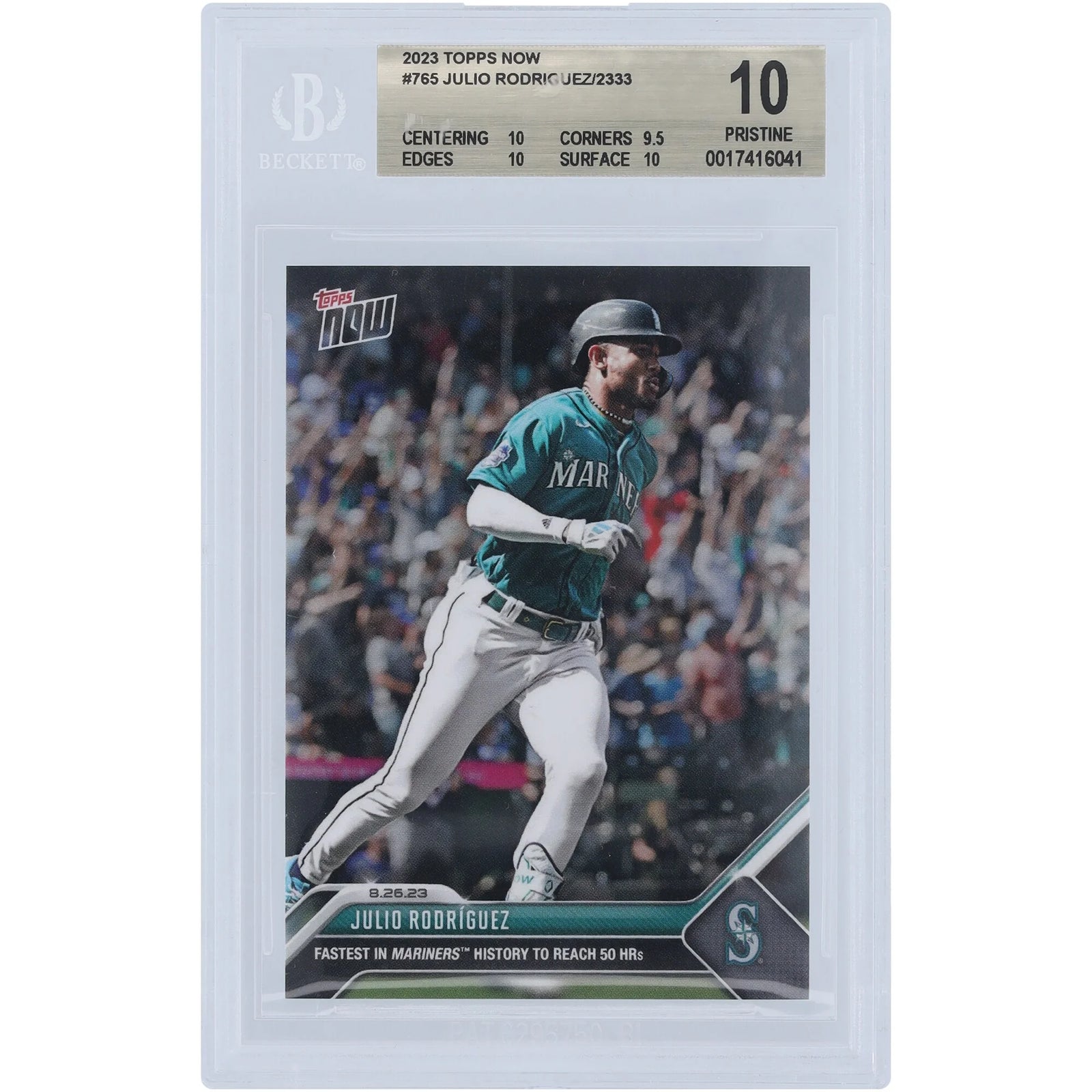 Julio Rodriguez 2023 Topps Now 50 HR Milestone #765 Card | BGS 10