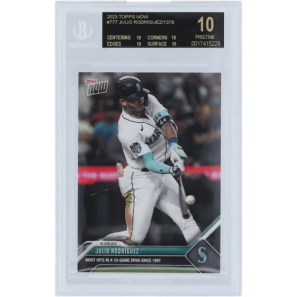 Julio Rodriguez Signed 2023 Topps Now #777 1997 Black Label | BGS 10