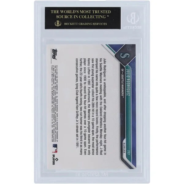 Julio Rodriguez Signed 2023 Topps Now #777 1997 Black Label | BGS 10
