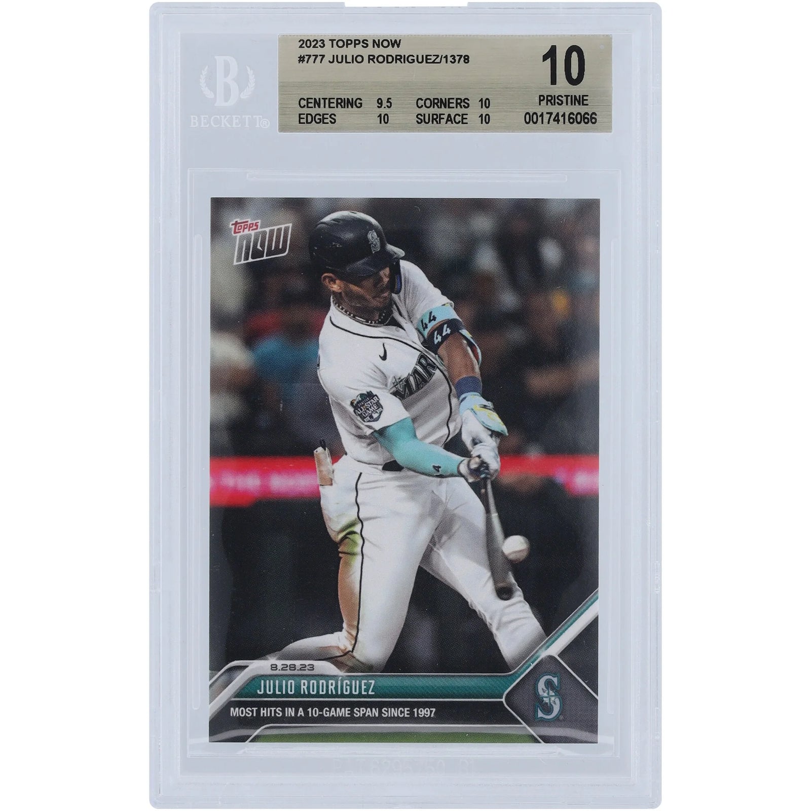 Julio Rodriguez 2023 Topps Now # 1997 777 777 Card | BGS 10 Graded