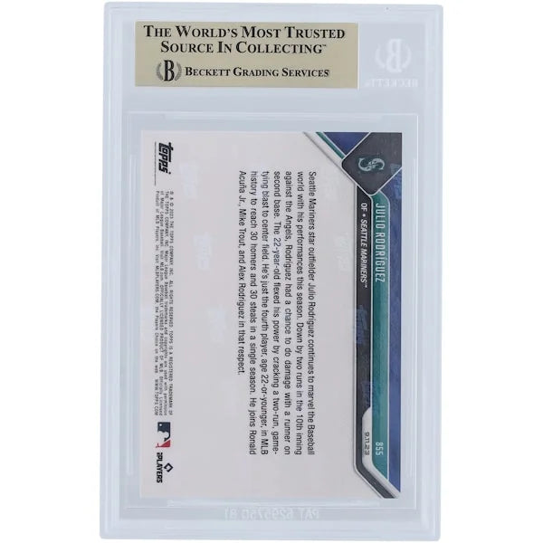 Julio Rodriguez 2023 Topps Now #855 Card | BGS 10 Graded