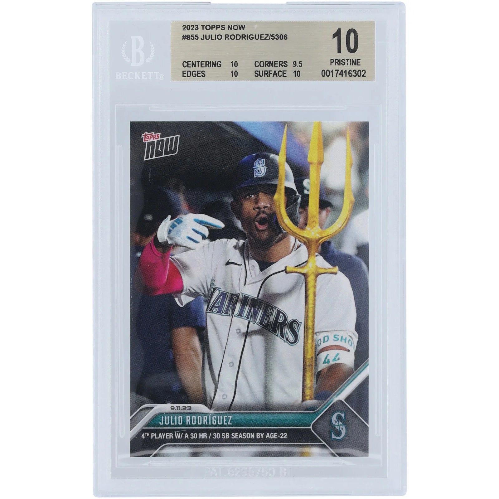 Julio Rodriguez 2023 Topps Now #855 Card | BGS 10 Graded