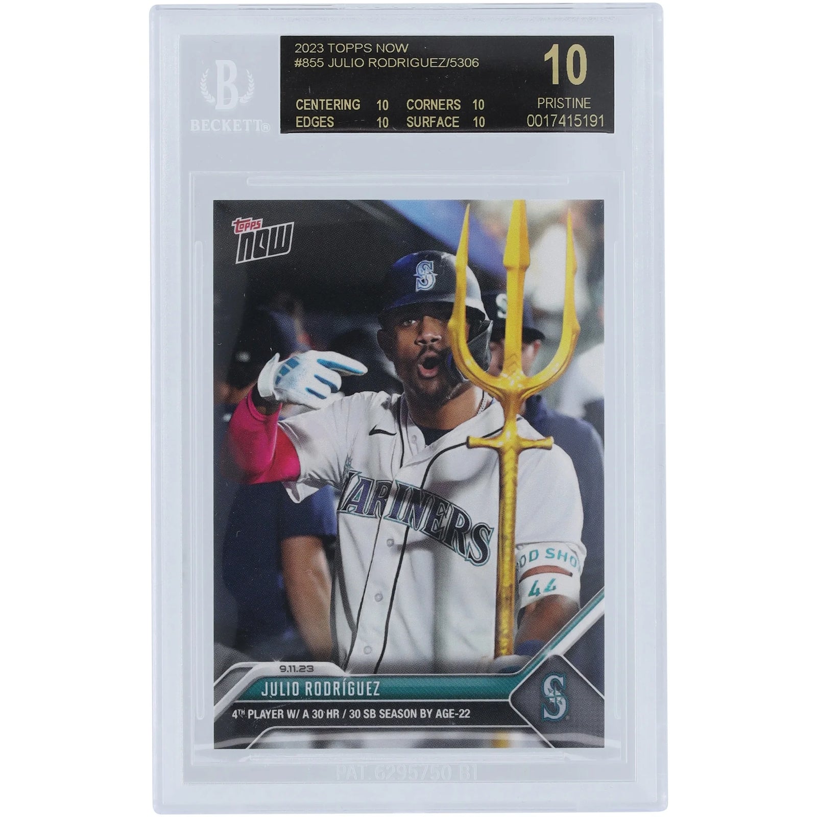 Julio Rodriguez 2023 Topps Now Black Label #855 | BGS 10 Perfect Grade