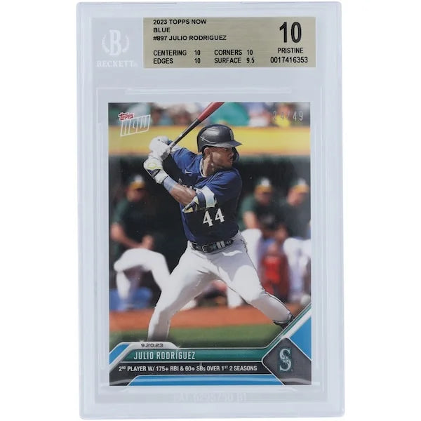 Julio Rodriguez 2023 Topps Now Historic Achievement #897 Card | BGS 10 #/49