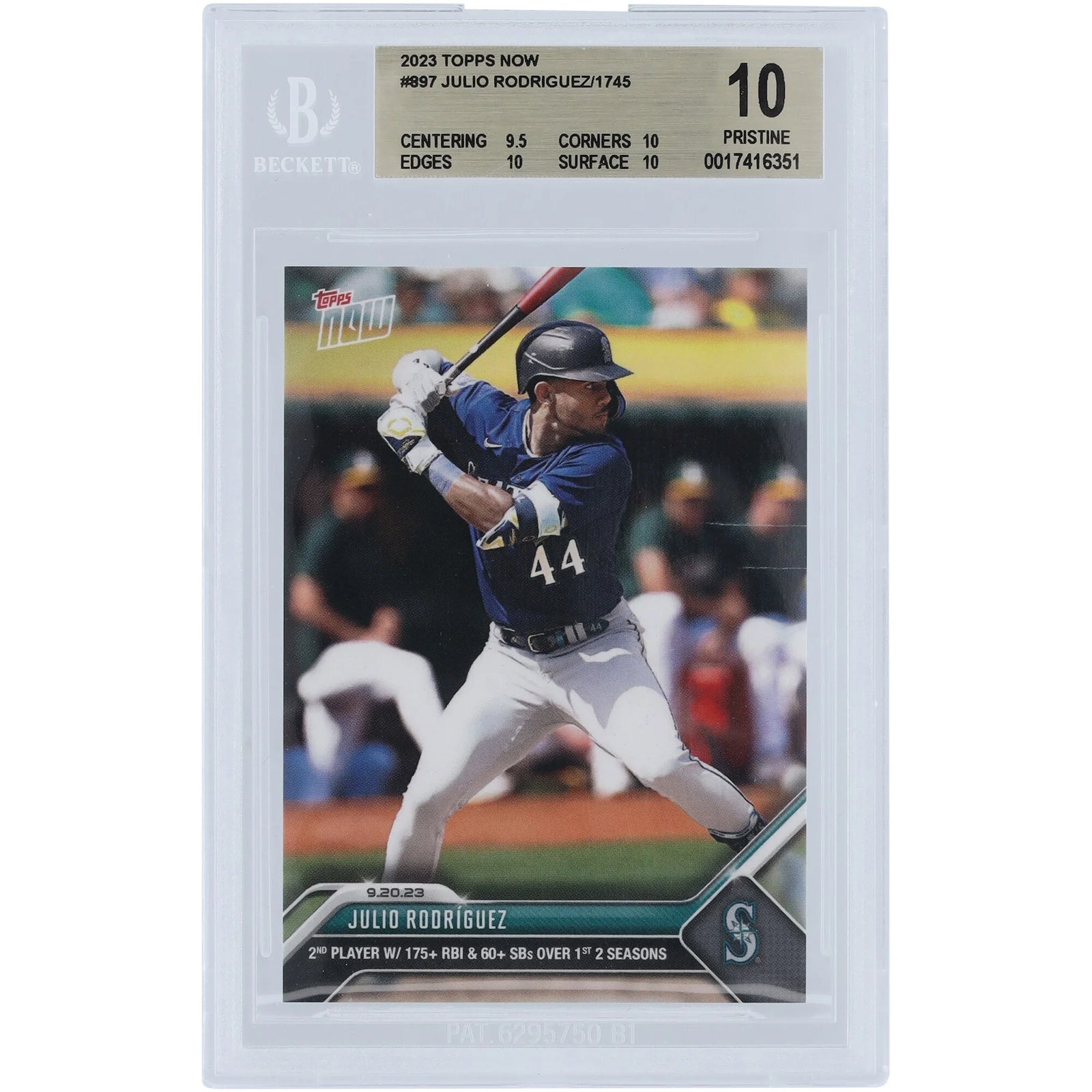 Julio Rodriguez 2023 Topps Now #897 Card | BGS 10 Graded